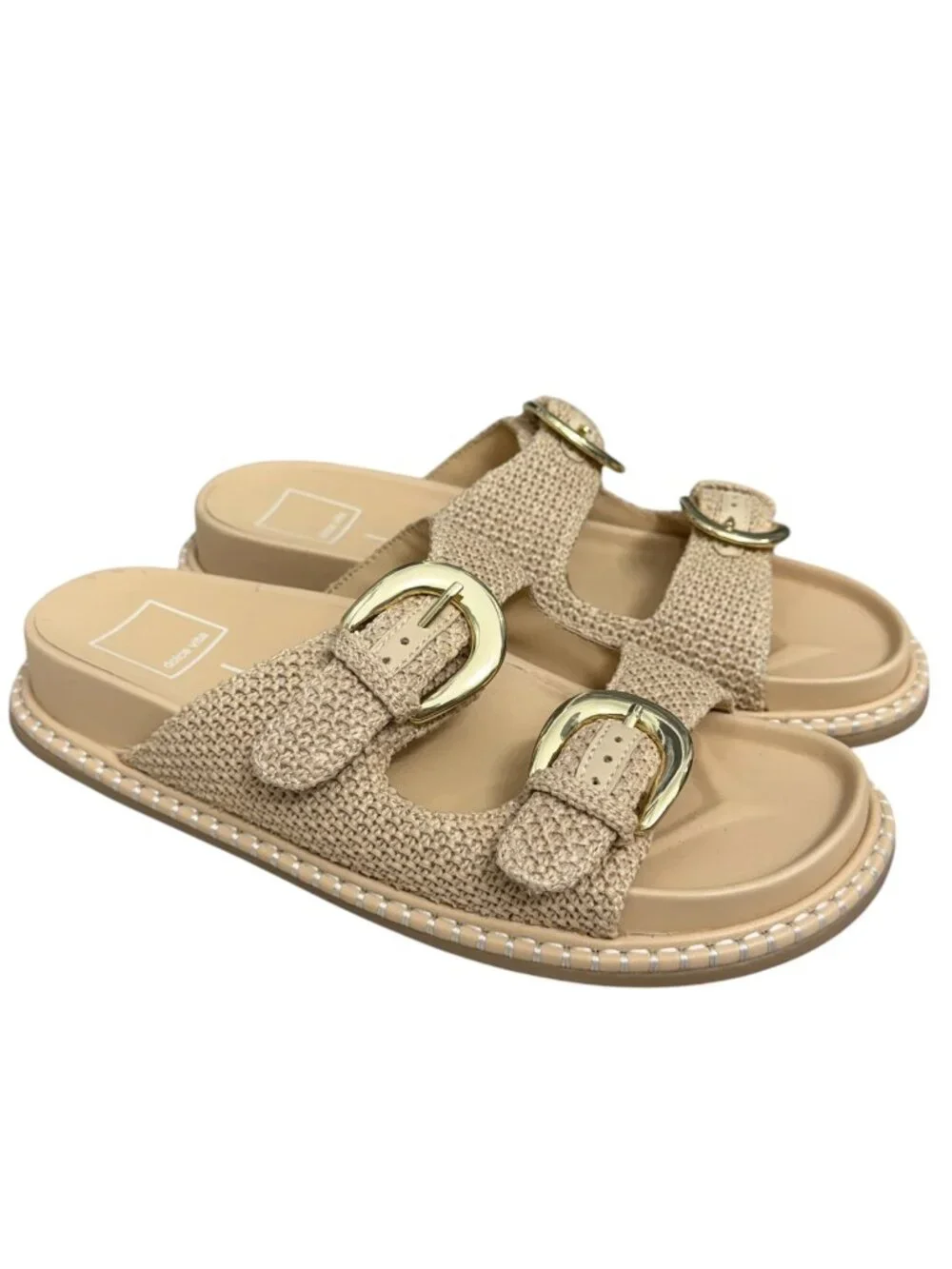 Dolce Vita Shauny Raffia Two Straps Slip On Women's Sandals Size 9